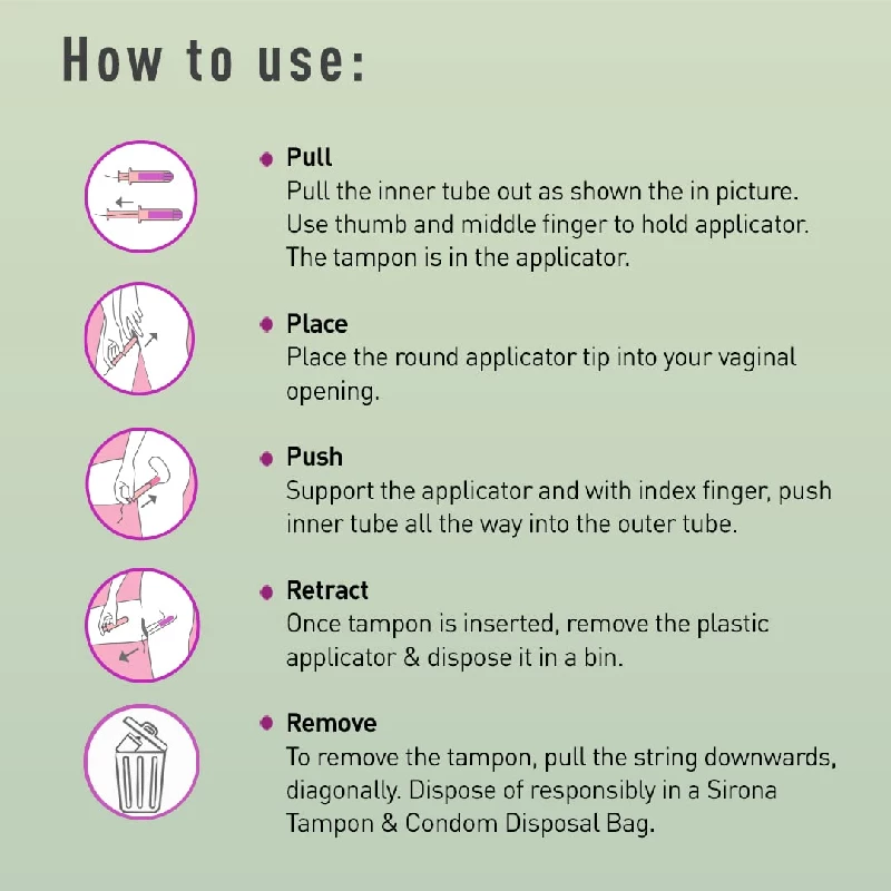 Sirona Regular Flow Tampons with Applicator, 16 Pads-6.webp